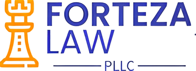 A blue and white logo for northern law pllc